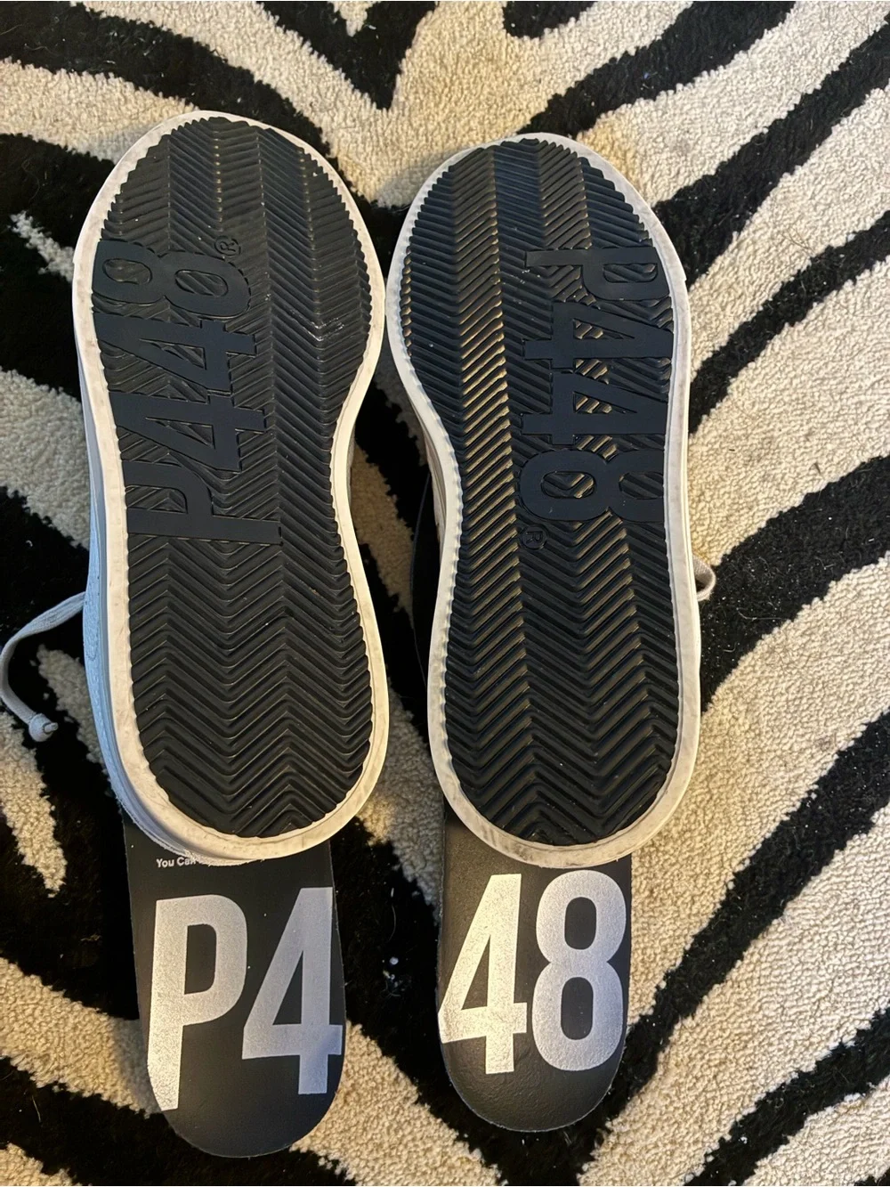 P448 Men’s Off-White and Light Gray Low-Top Sneakers